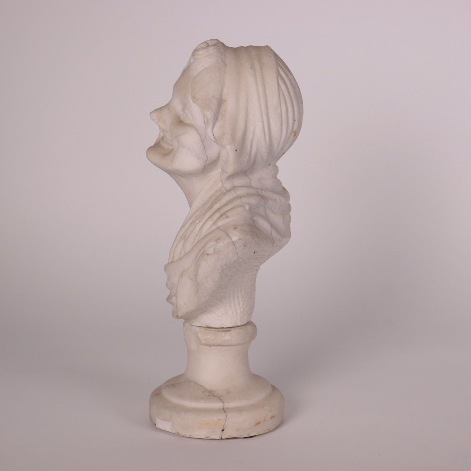 Antique Bust Of Elderly Woman Marble Padua Italy XVIII Century photo buy
