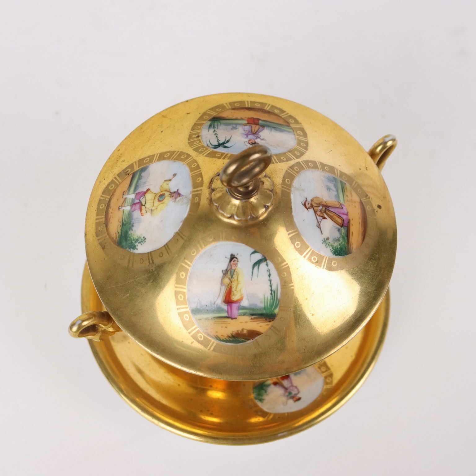 Ancient Sugar Bowl Porcelain R. Giovine Europe '800 Ceramics photo for sale