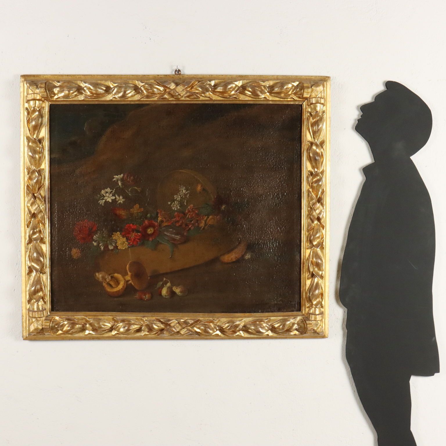 Antique Painting With Still Life Oil On Canvas XVIII Century photo furniture