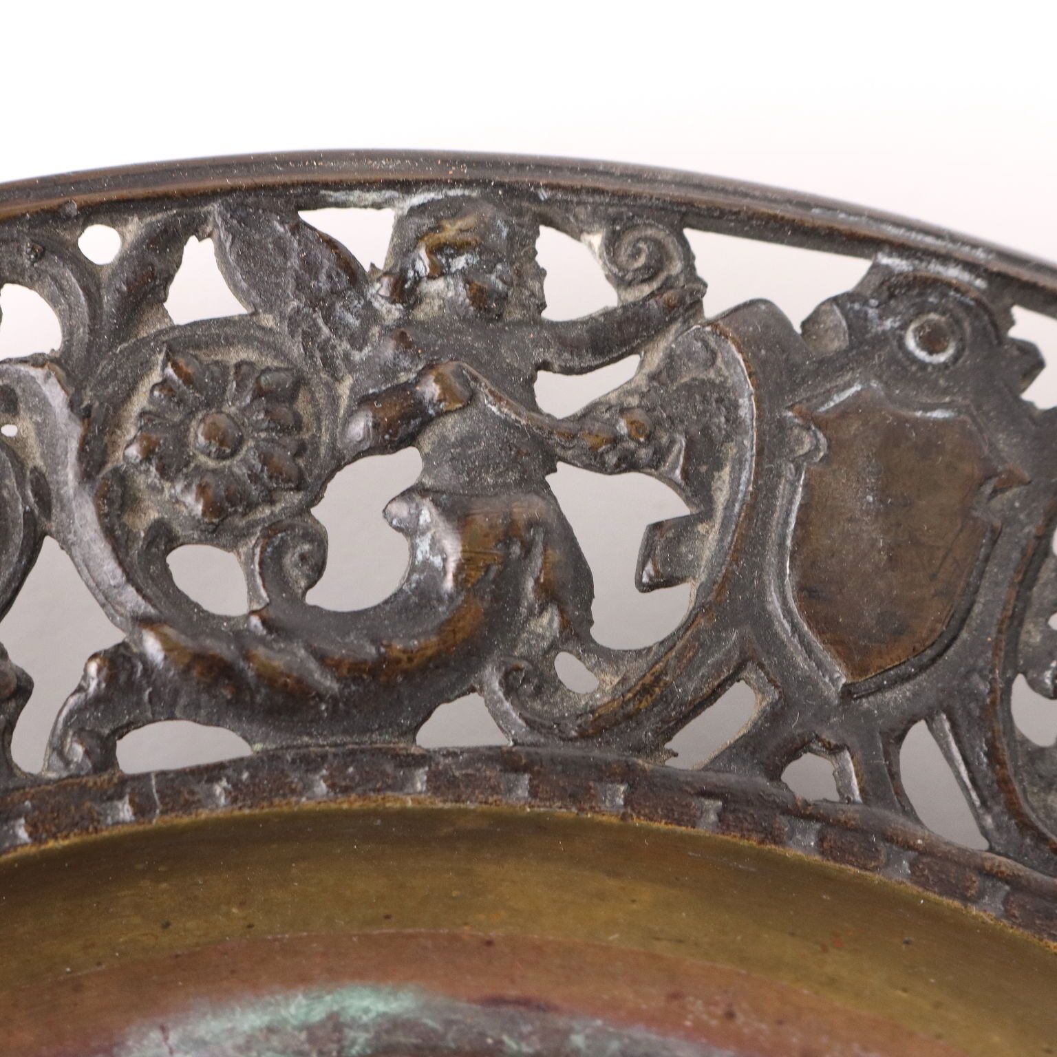 Antique Plate Bronze Antonio Pandiani Italy Late XIX Century photo buy