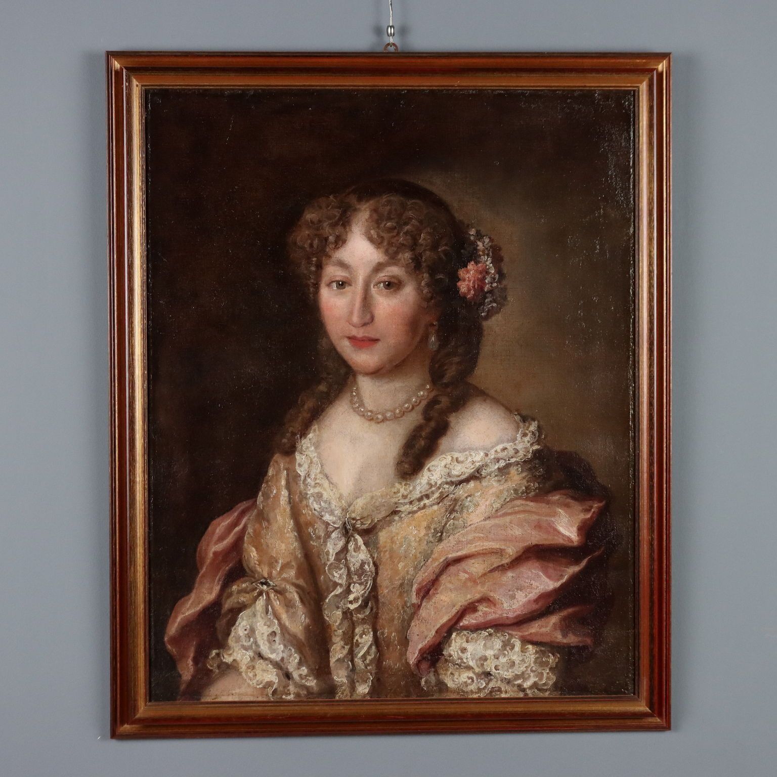 Antique Painting Female Portrait In The Style Of Jakob Ferdinand Voet