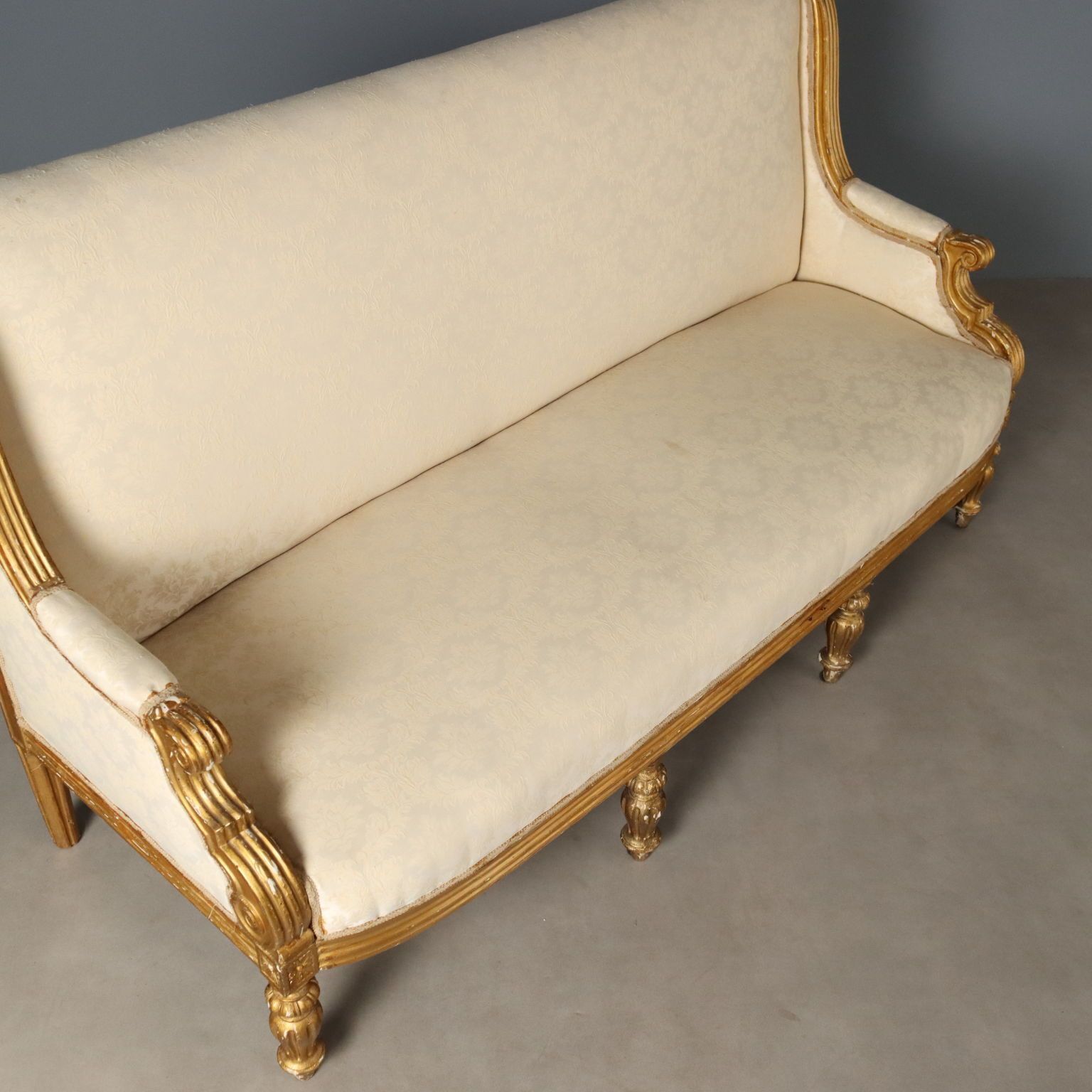 Sofa Neoclassical Style Carved Wood Italy XIX Century photo buy