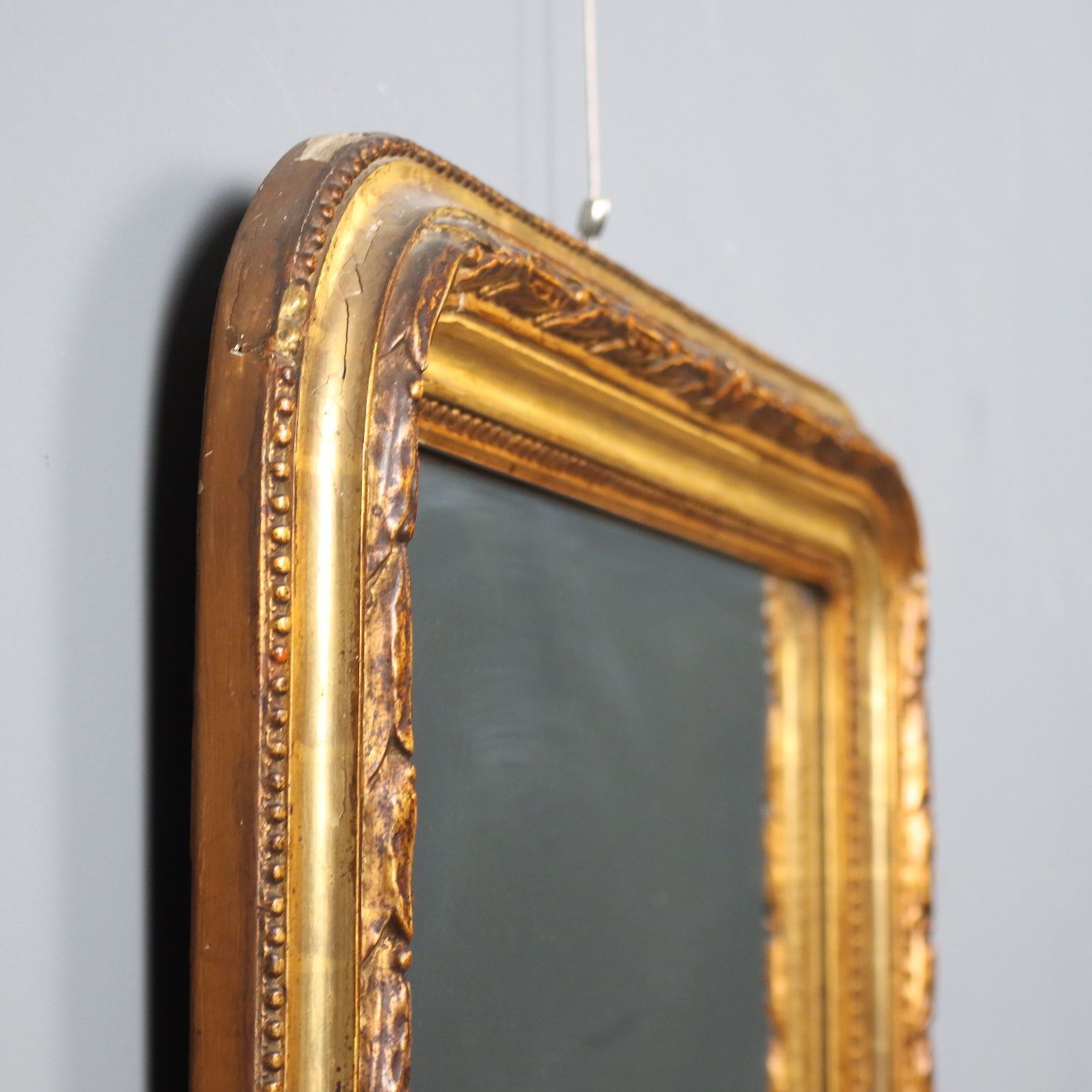 Antique Mirror Carved Gilded Wood Italy Early XX Century photo buy