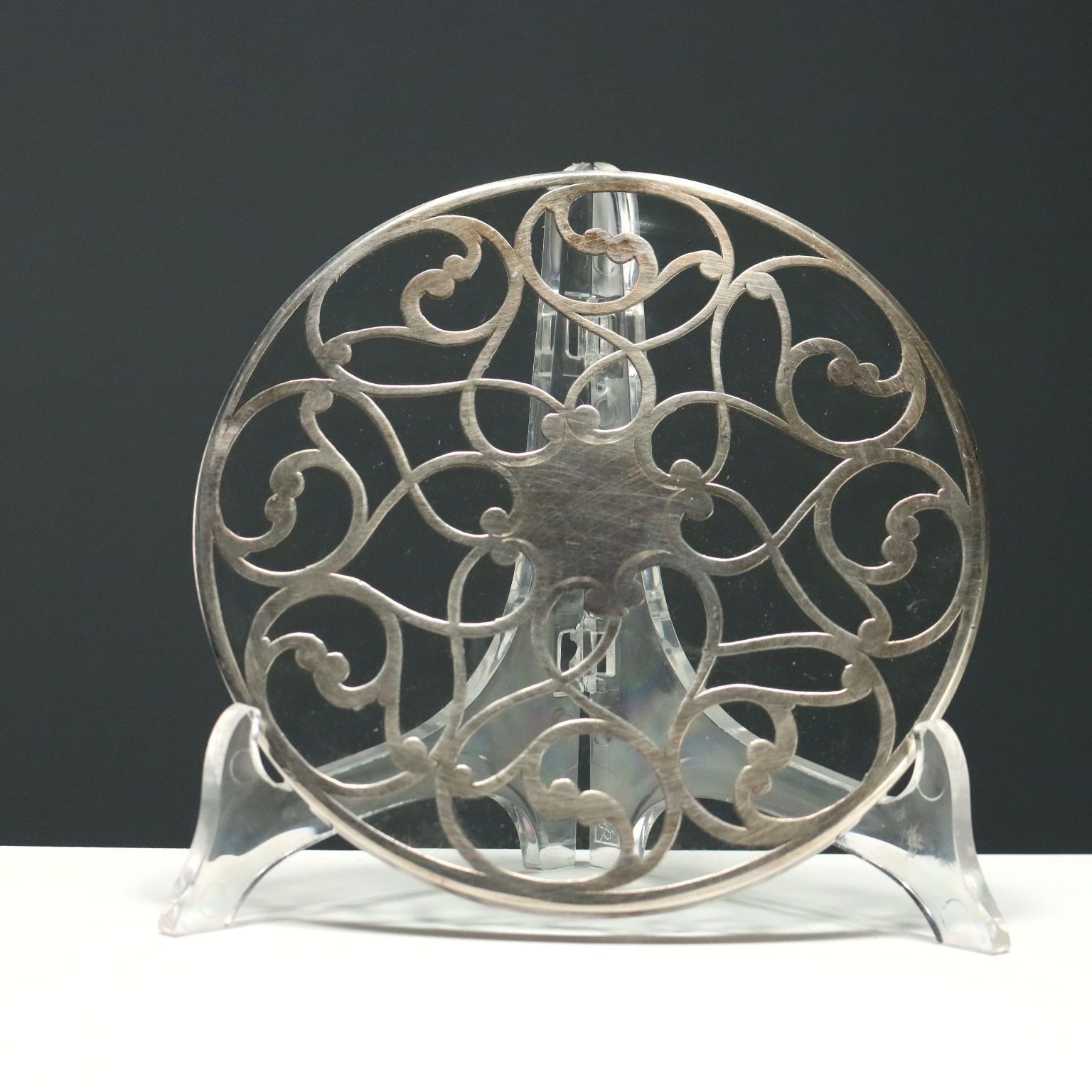 Antique Trivets Silver Glass Europe USA XX Century photo for sale