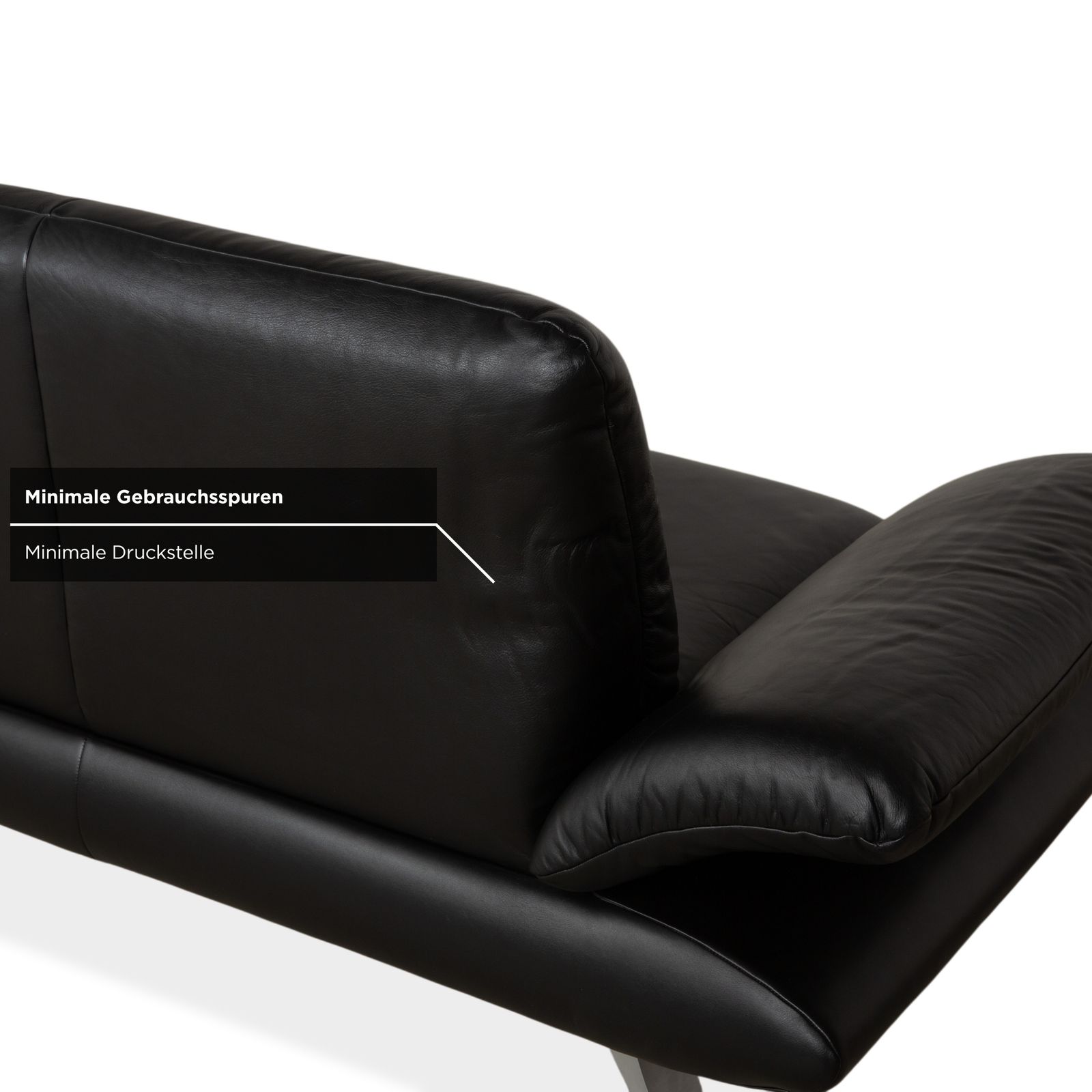 Koinor Rossini Two Seater Leather Sofa Black Manual Function photo vintage