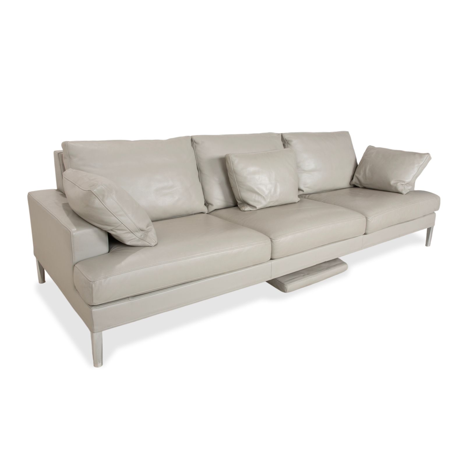 Canapé FSM Clarus 3 places en cuir gris pebble, fonction manuelle photo for sale