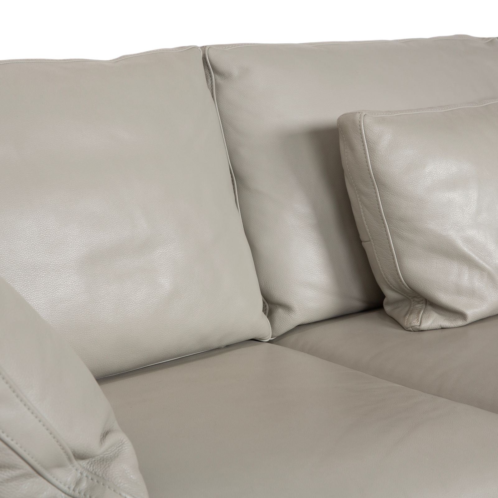 Canapé FSM Clarus 3 places en cuir gris pebble, fonction manuelle photo buy
