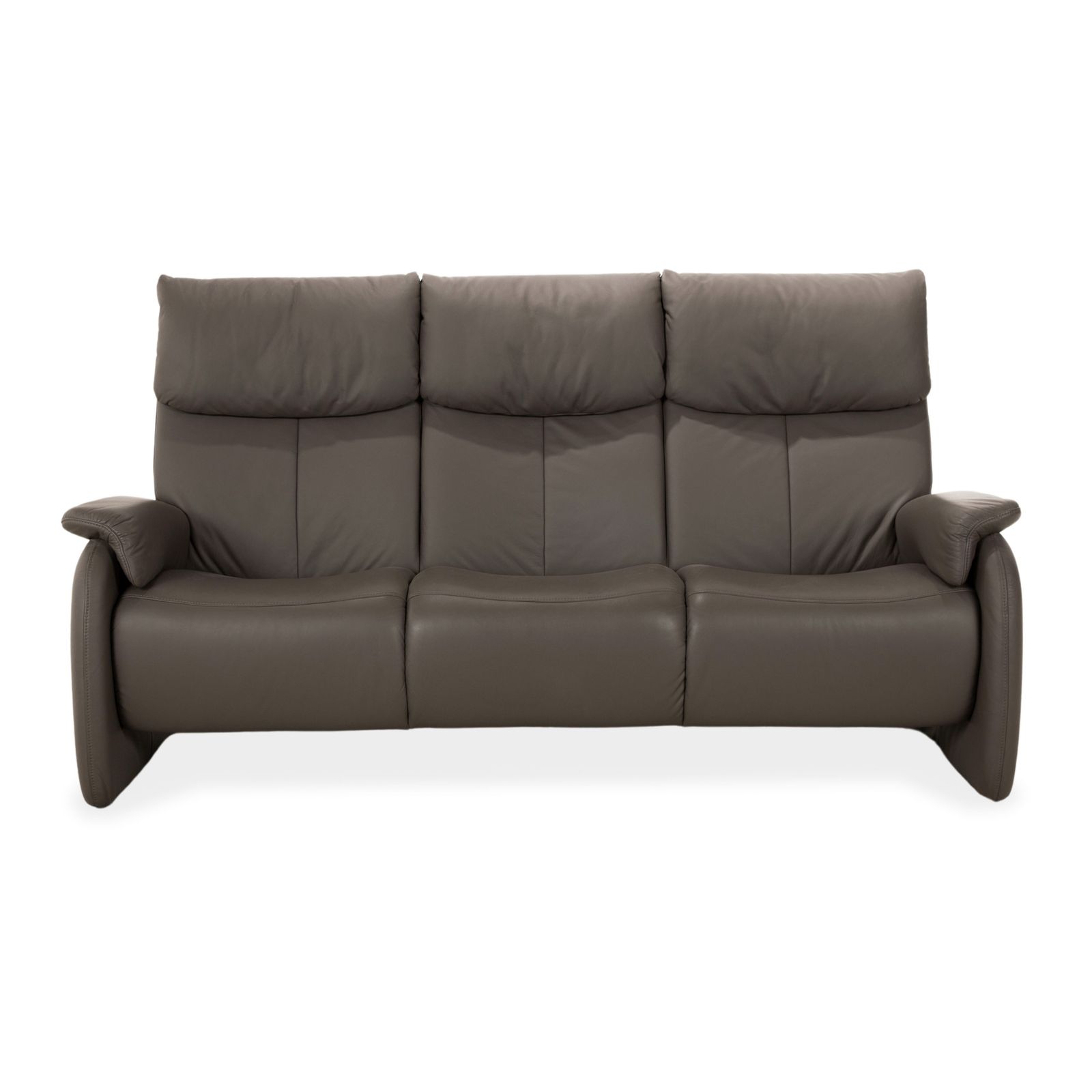 Himolla 4879 Leather Three Seater Sofa Grey Brown Taupe