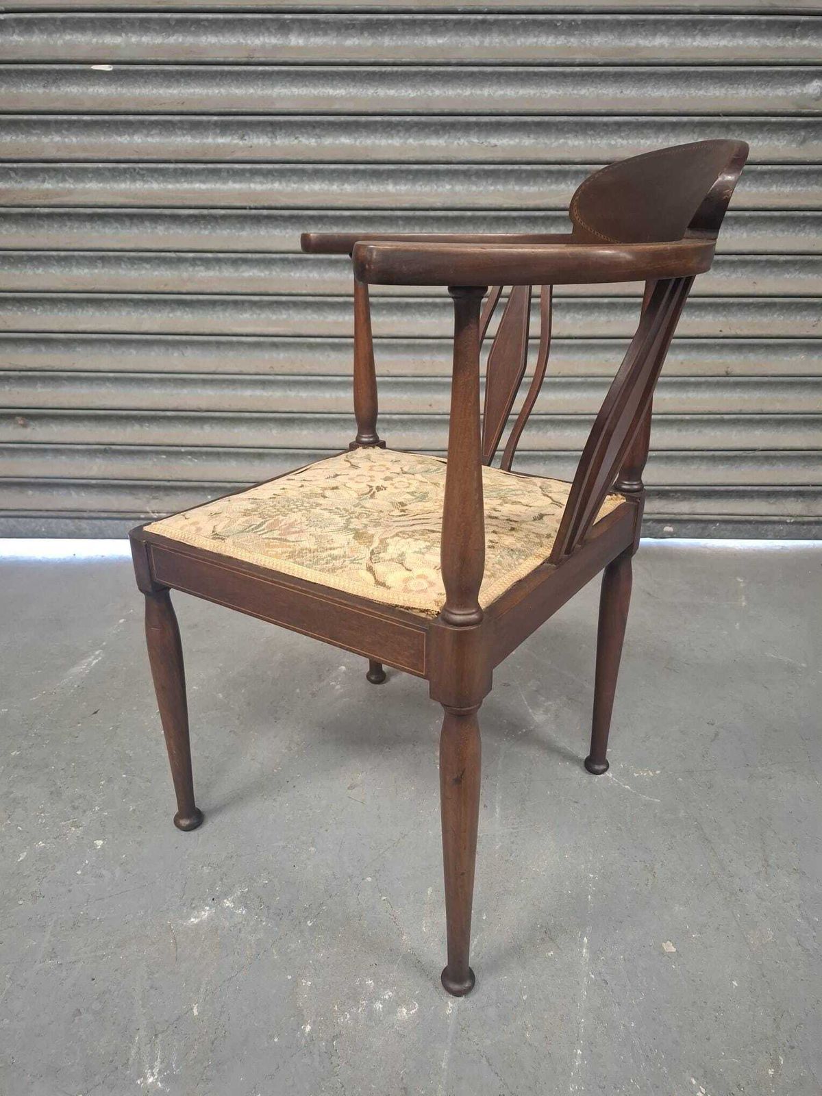 Edwardian Inlaid Mahogany Corner Chair photo Furniture