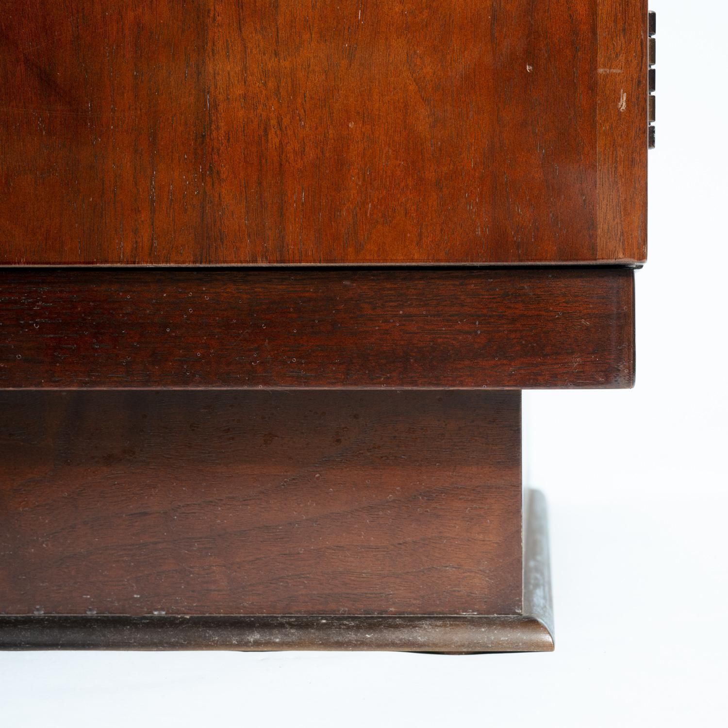 photo furniture Art Deco Style Walnut Veneered Drawer Cabinets Or Nightstands By Baker Furniture