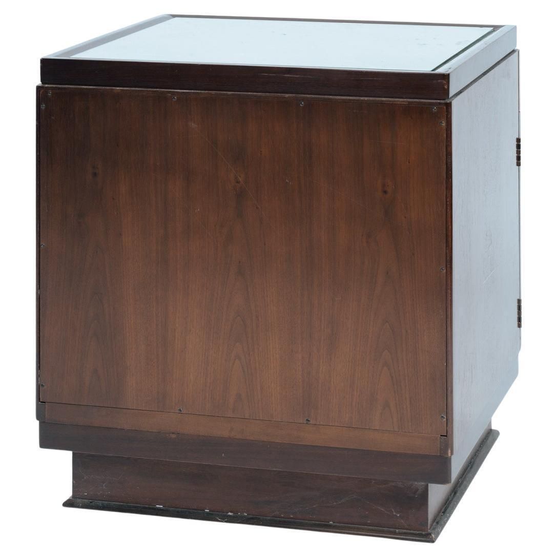 photo vinterior Art Deco Style Walnut Veneered Drawer Cabinets Or Nightstands By Baker Furniture