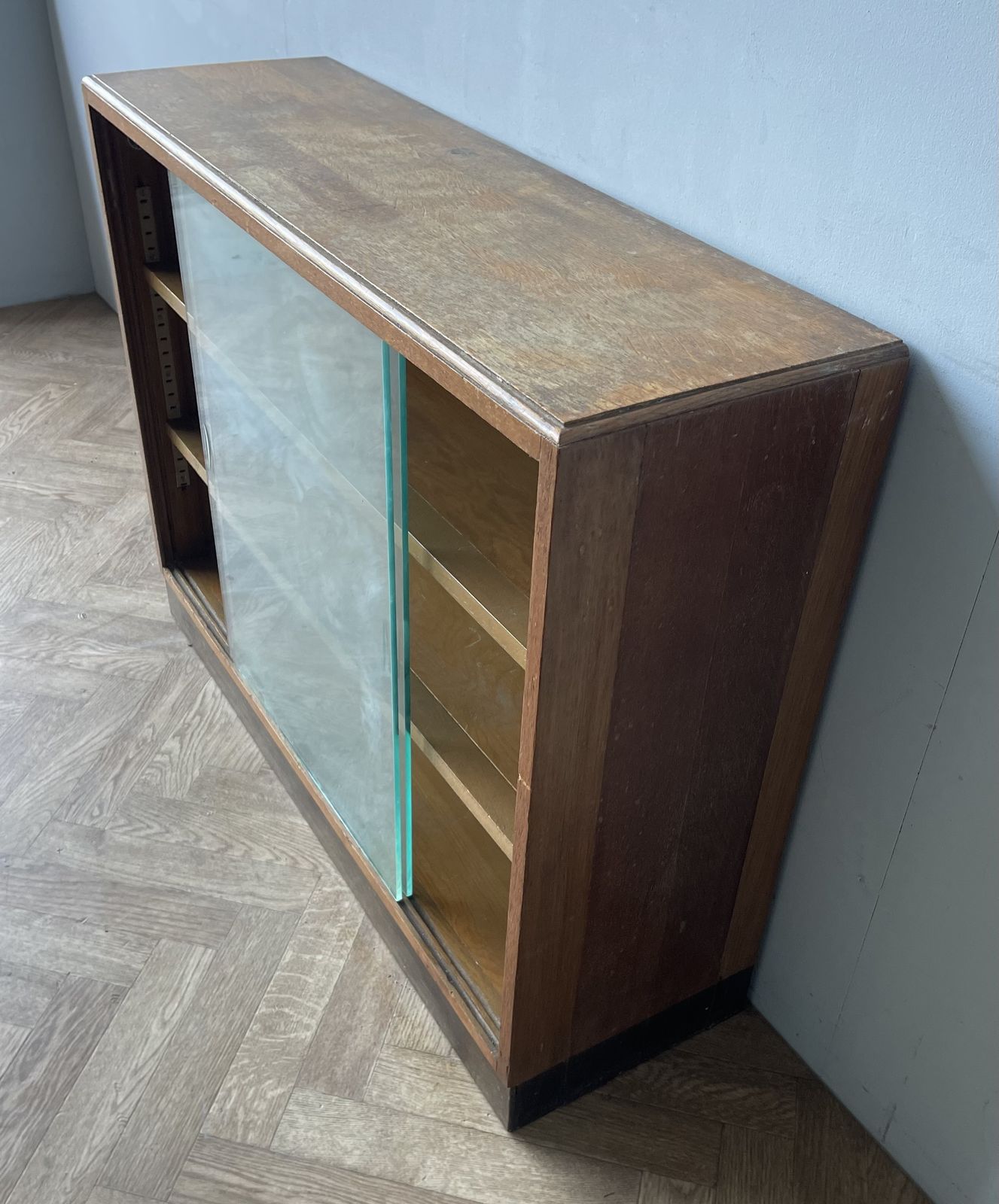 Furniture Mid Century Modern Vintage Retro Glass Fronted Bookcase Cabinet photo