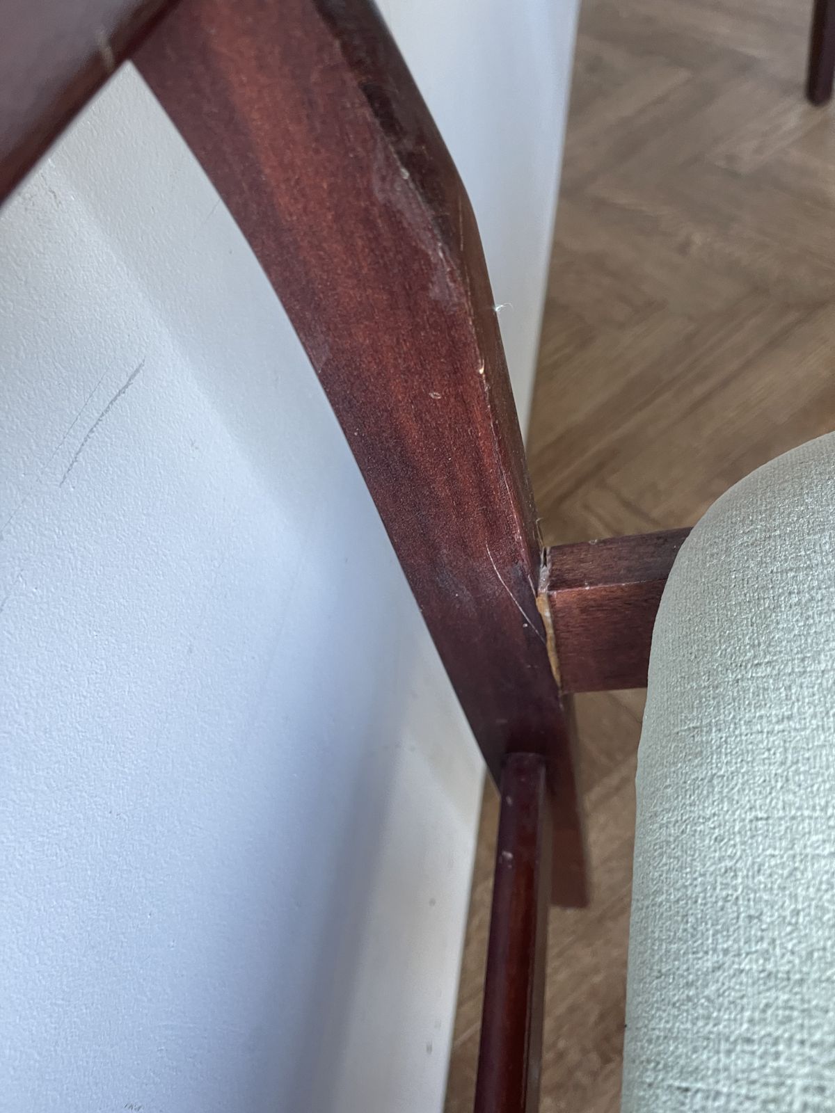 photo for sale Vintage Mid Century Modern Danish Dining Table And 4 Dining Chairs