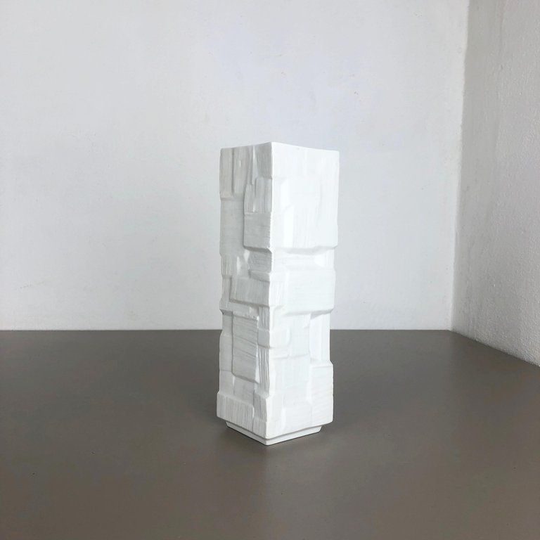 Original 1970s Op Art Vase Porcelain German Vase By Heinrich Ceramics, Germany photo for sale