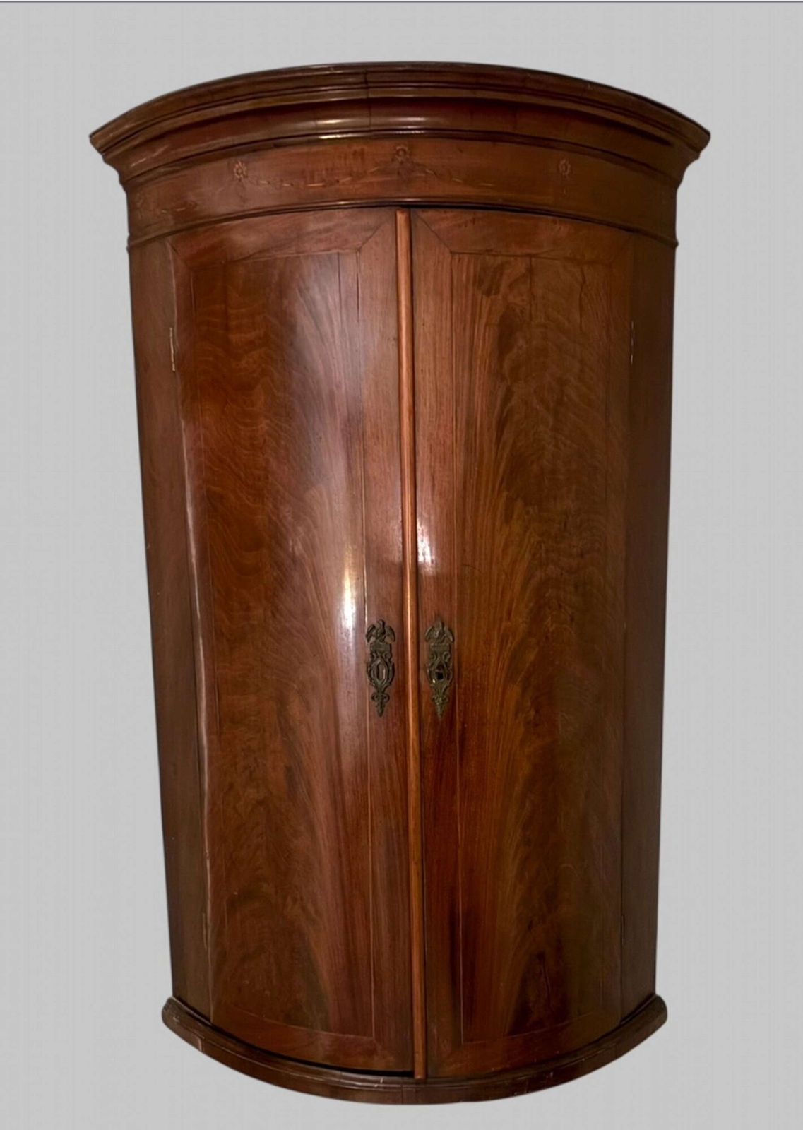 A Late Georgian With Continental Empire Influence Mahogany Wall Cabinet