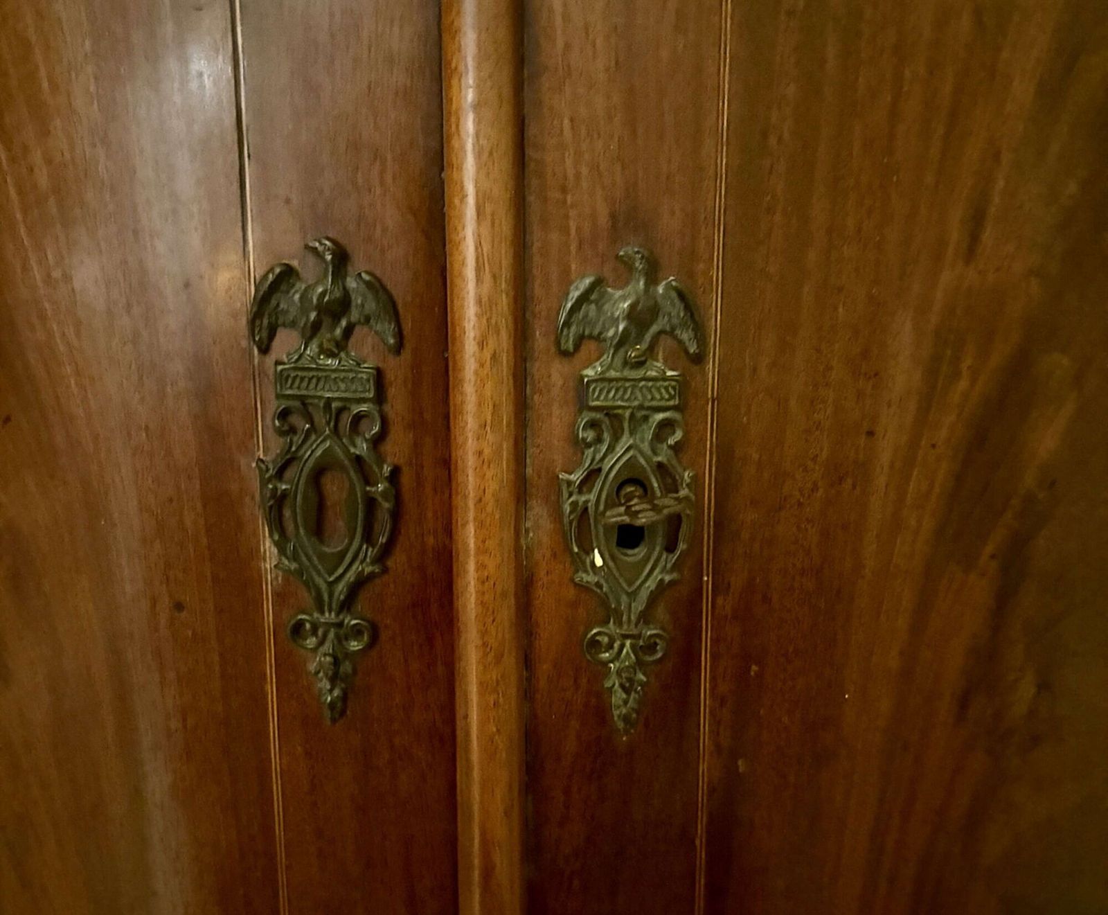 A Late Georgian With Continental Empire Influence Mahogany Wall Cabinet photo Furniture