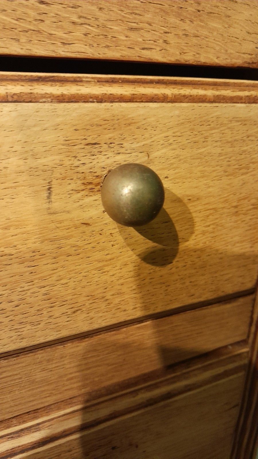 photo for sale Vintage Solid Light Carved Oak Chest Of 3 Drawers Original Handles