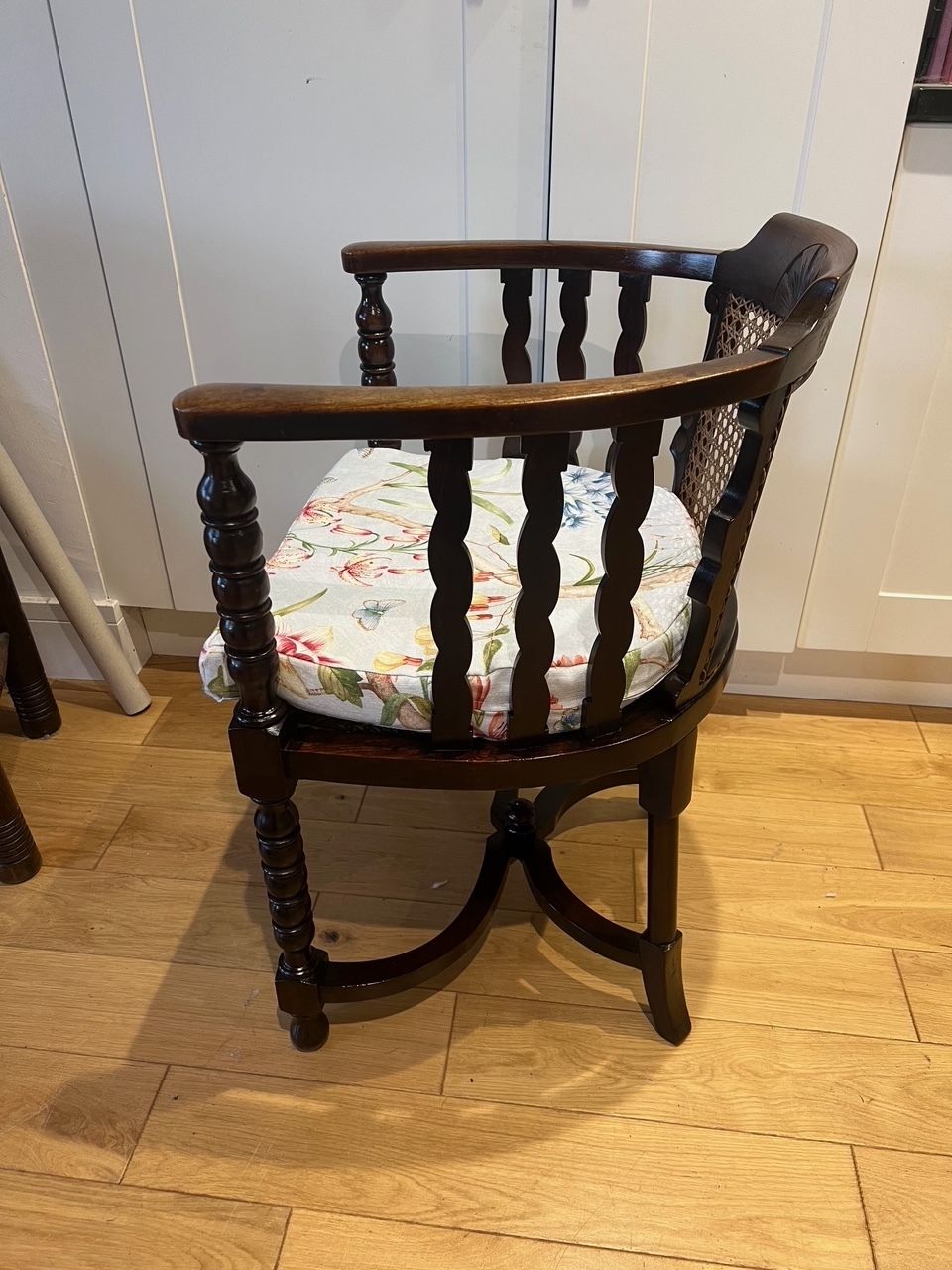 Antique Berger Cane Chair With New Cushion Covered In Colefax And Fowler Fabric photo Furniture