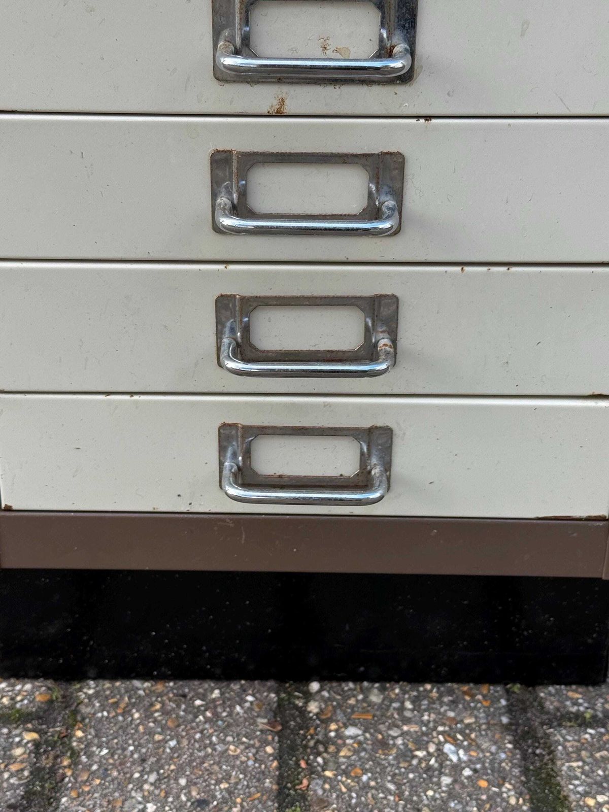 Vintage Industrial Metal Drawer Cabinet Filing Unit Mid Century Office Storage Chest   10 Drawer Filing Cabinet photo vintage