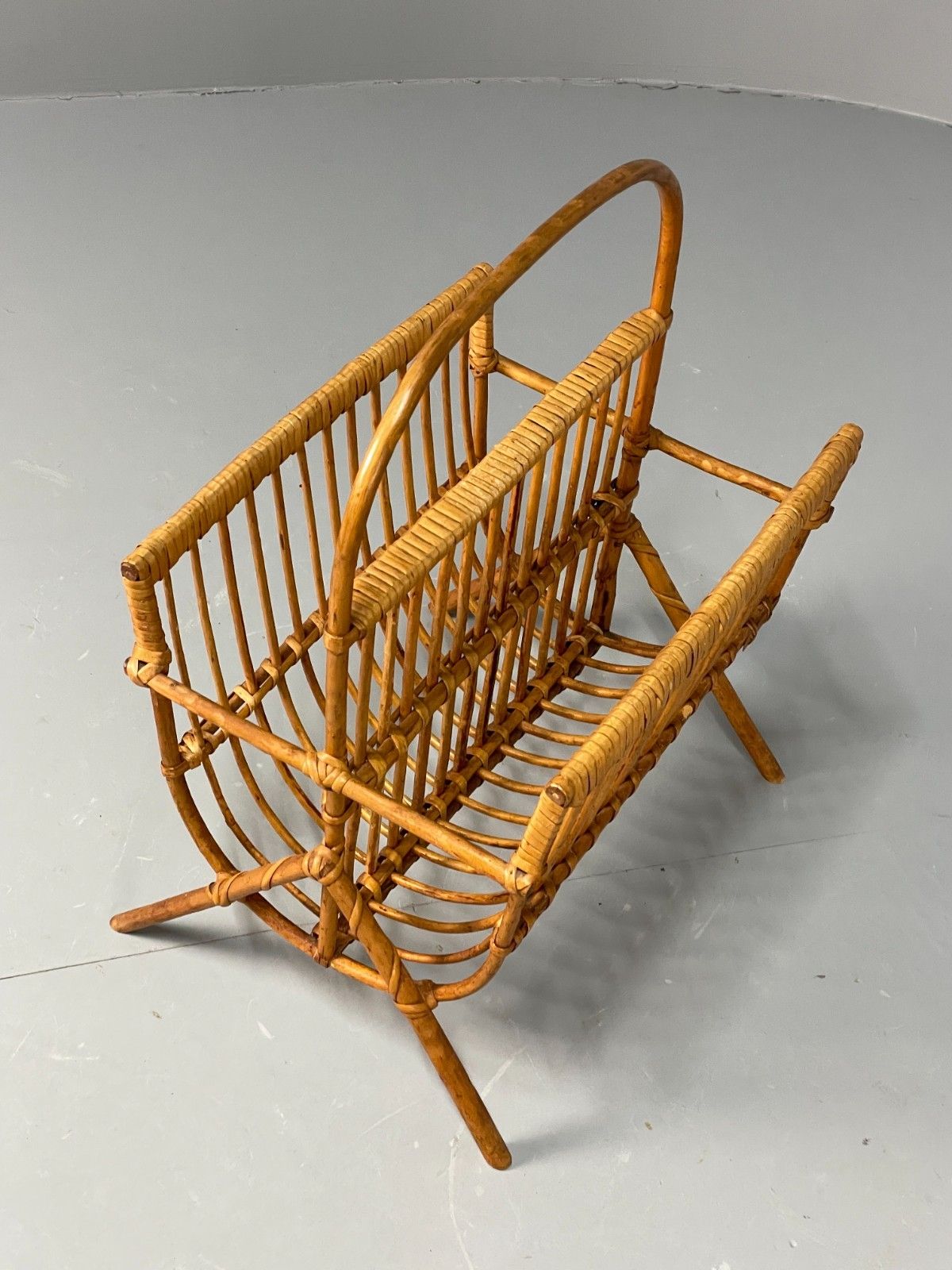Vintage Bamboo Magazine Rack 1960s Danish Design Retro Eb10827 Mwoo photo 100.0