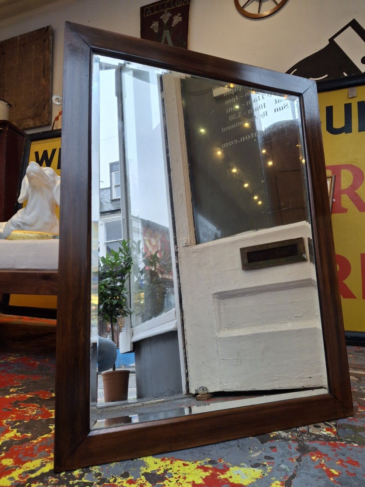 Early 20th Century Rosewood Framed Bevelled  Wall Mirror. photo furniture