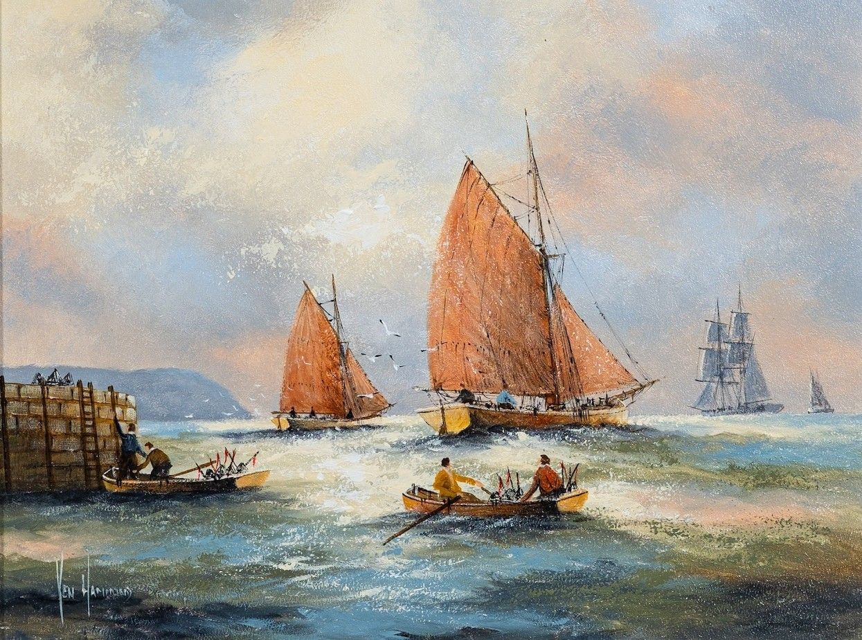 Ken Hammond (British B.1948) Sailing Boats Nautical Seascape Oil Painting photo furniture