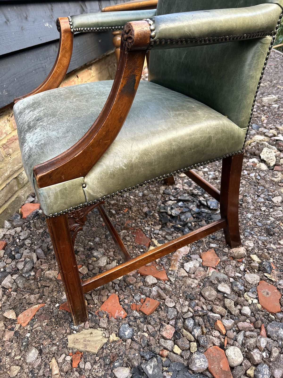 Mahogany Gainsborough Open Arm Desk  Chair In George III Style photo buy