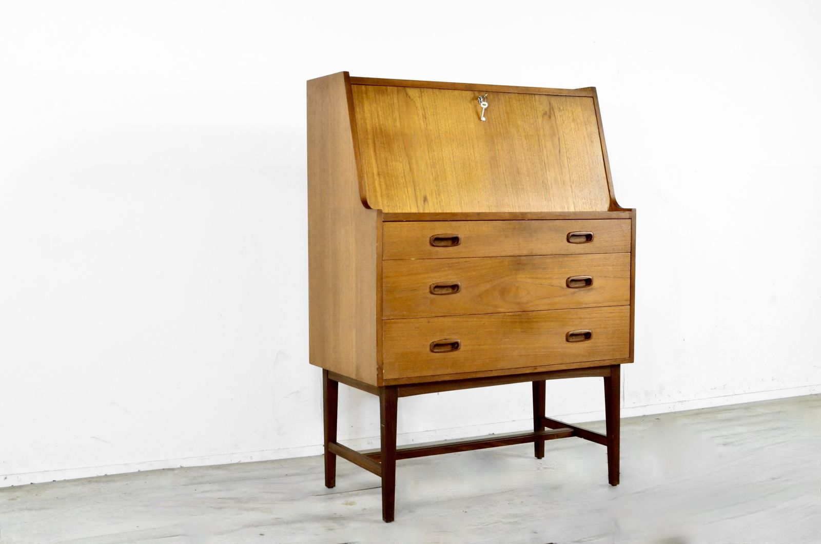 Midcentury Danish Teak Bureau / Cabinet / Desk By Bornholm Mobler. Vintage Modern / Retro Style. photo for sale
