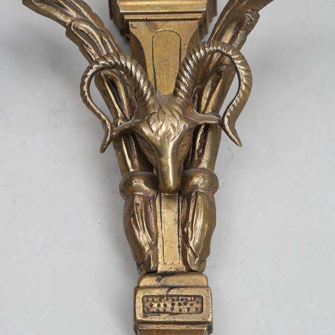 Pair Of Mid Century Gustavian Style Brass  Wall Sconces photo Home Decor