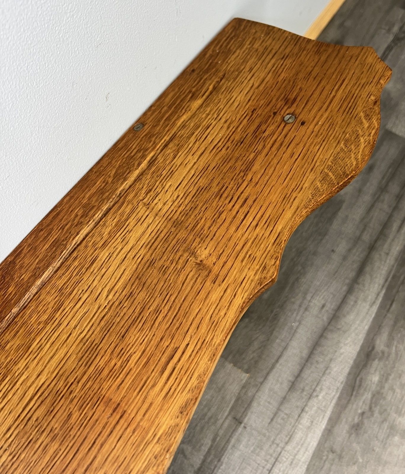 Furniture French Vintage Style Coat Rack Oak 6 Hooks Ornate Wall Shelf Coat Lot 4694 photo