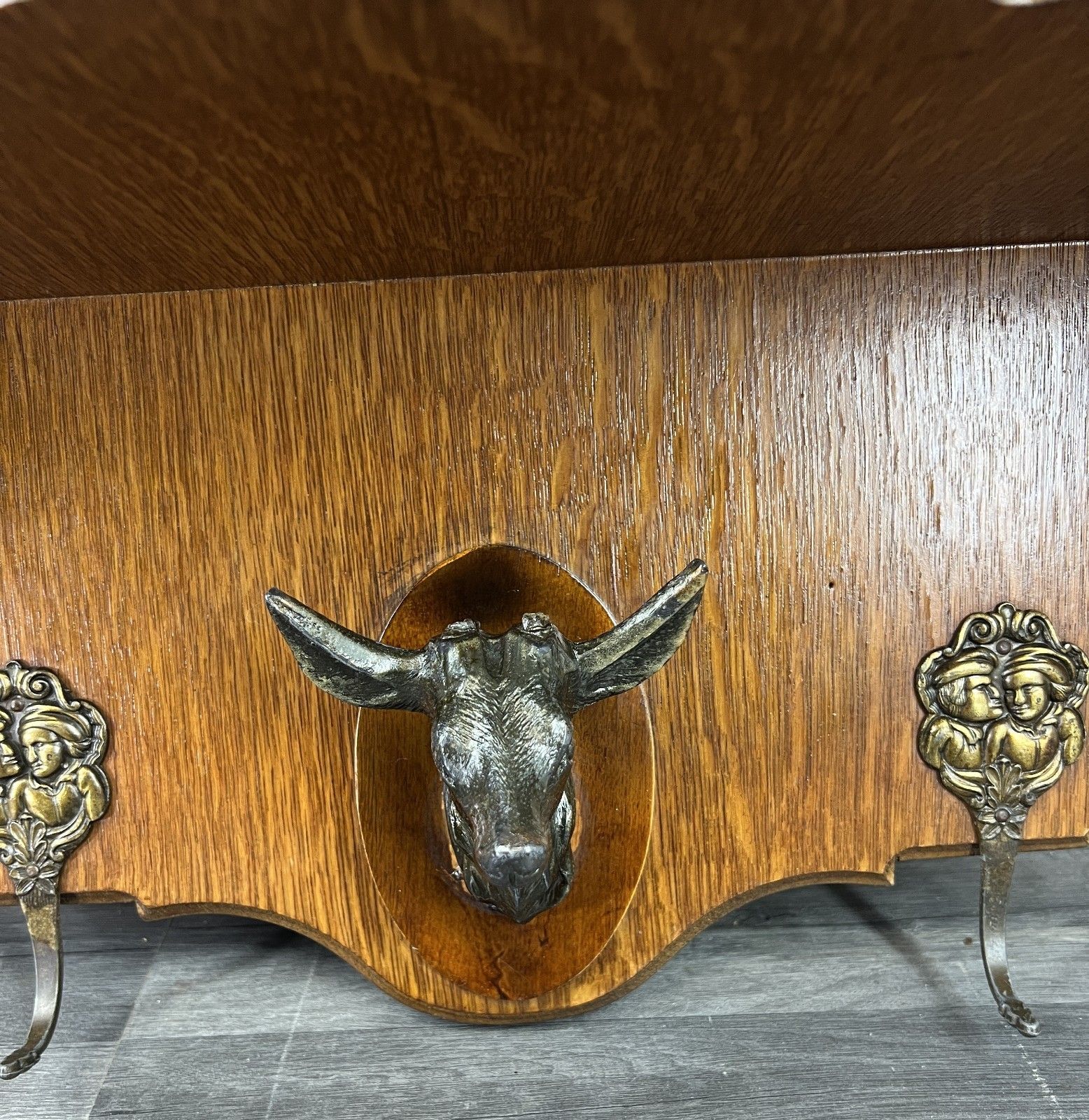French Vintage Style Coat Rack 4 Hooks Ornate Wall Shelf Coat Lot 4727 photo 249.0