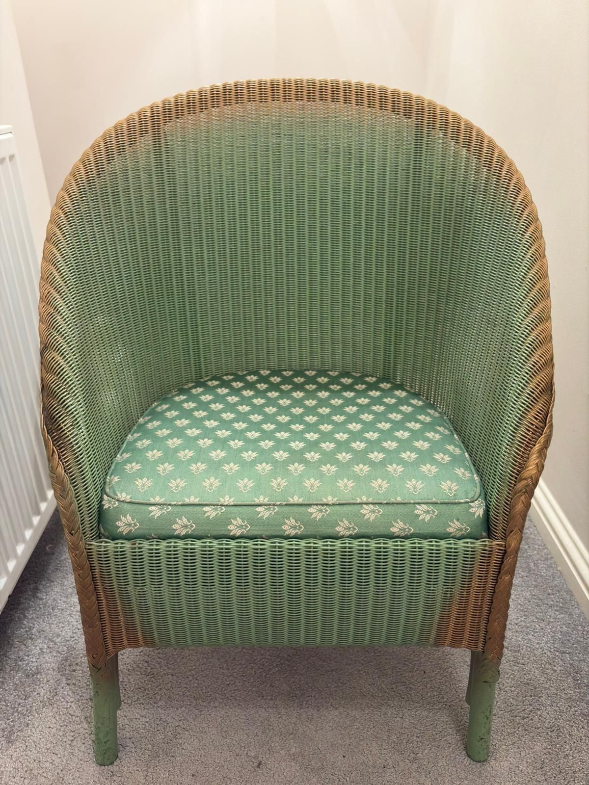Green And Gold Lloyd Loom Occasional Chair
