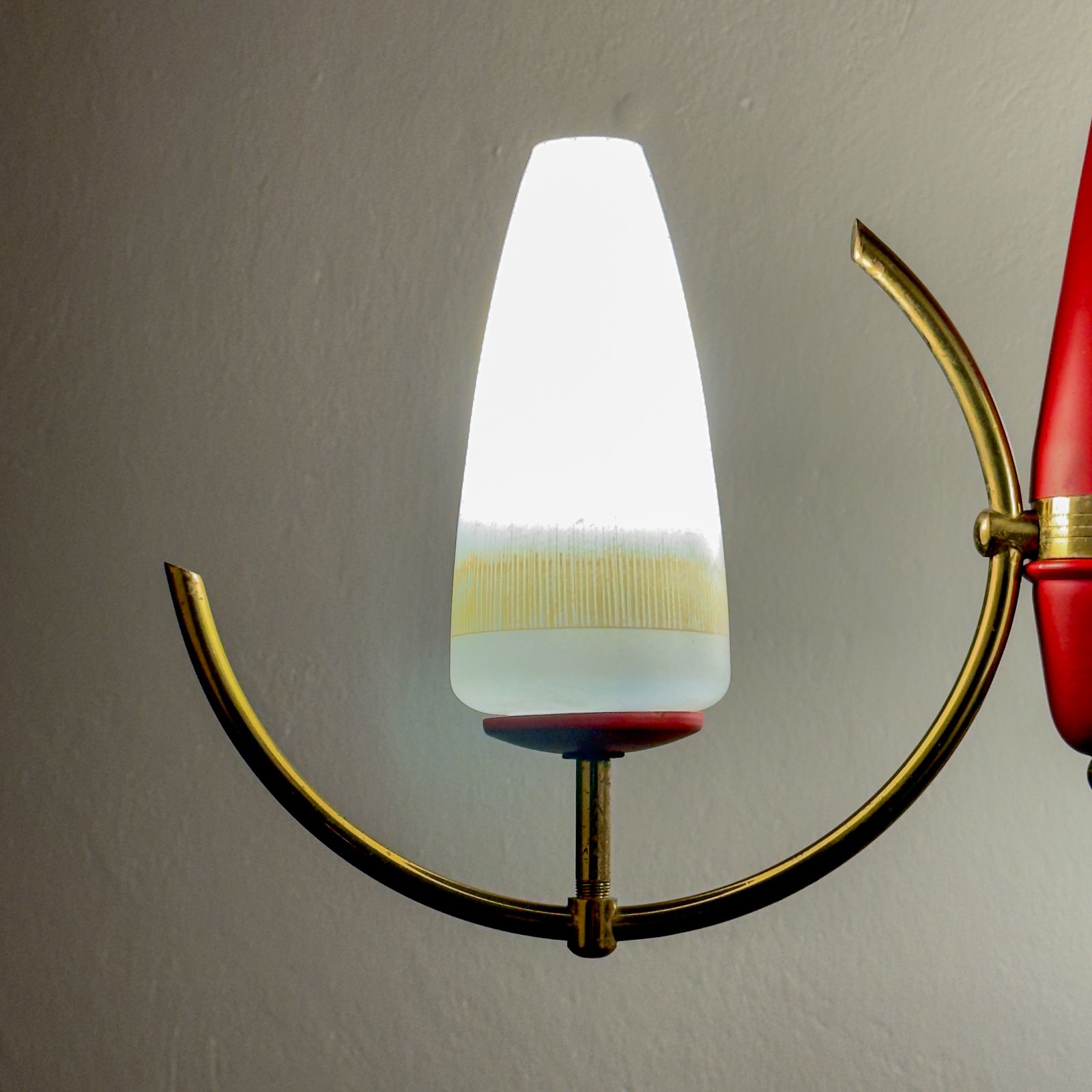 Mid Century Stilnovo Chandelier, Italy 1940 50s photo buy