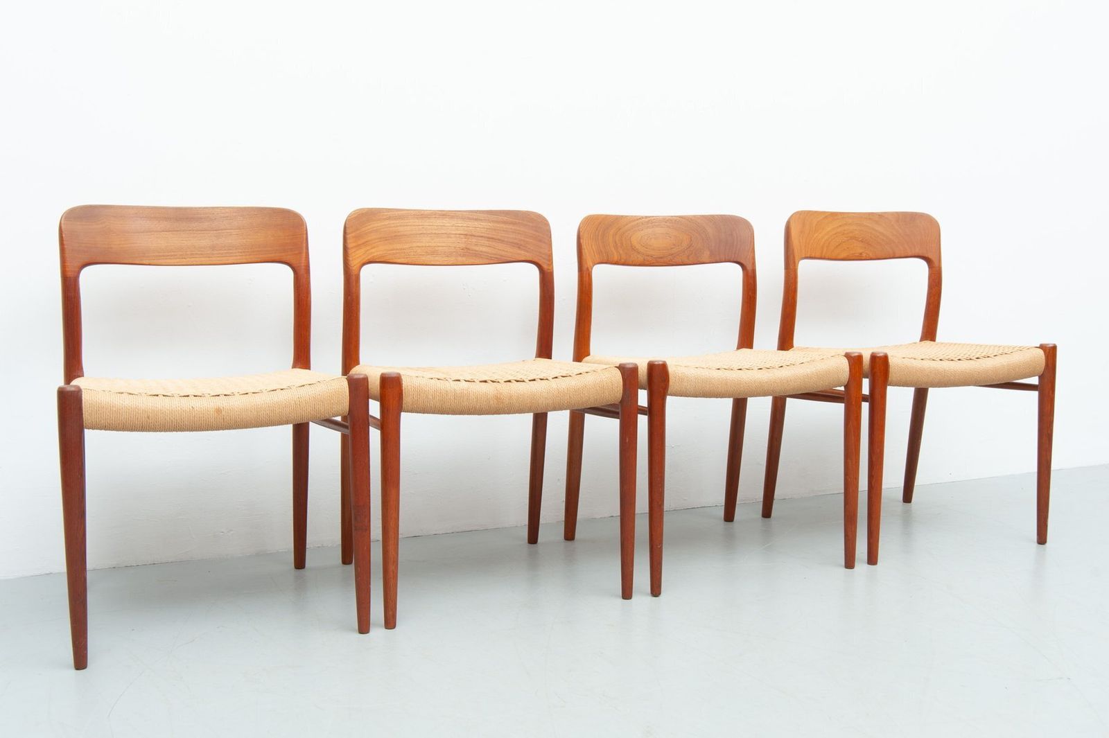 Vintage Model 75 Dining Chairs In Teak By Niels Otto Møller For J. L. Møller Møbelfabrik, 1950s, Set Of 4 photo 1778.0