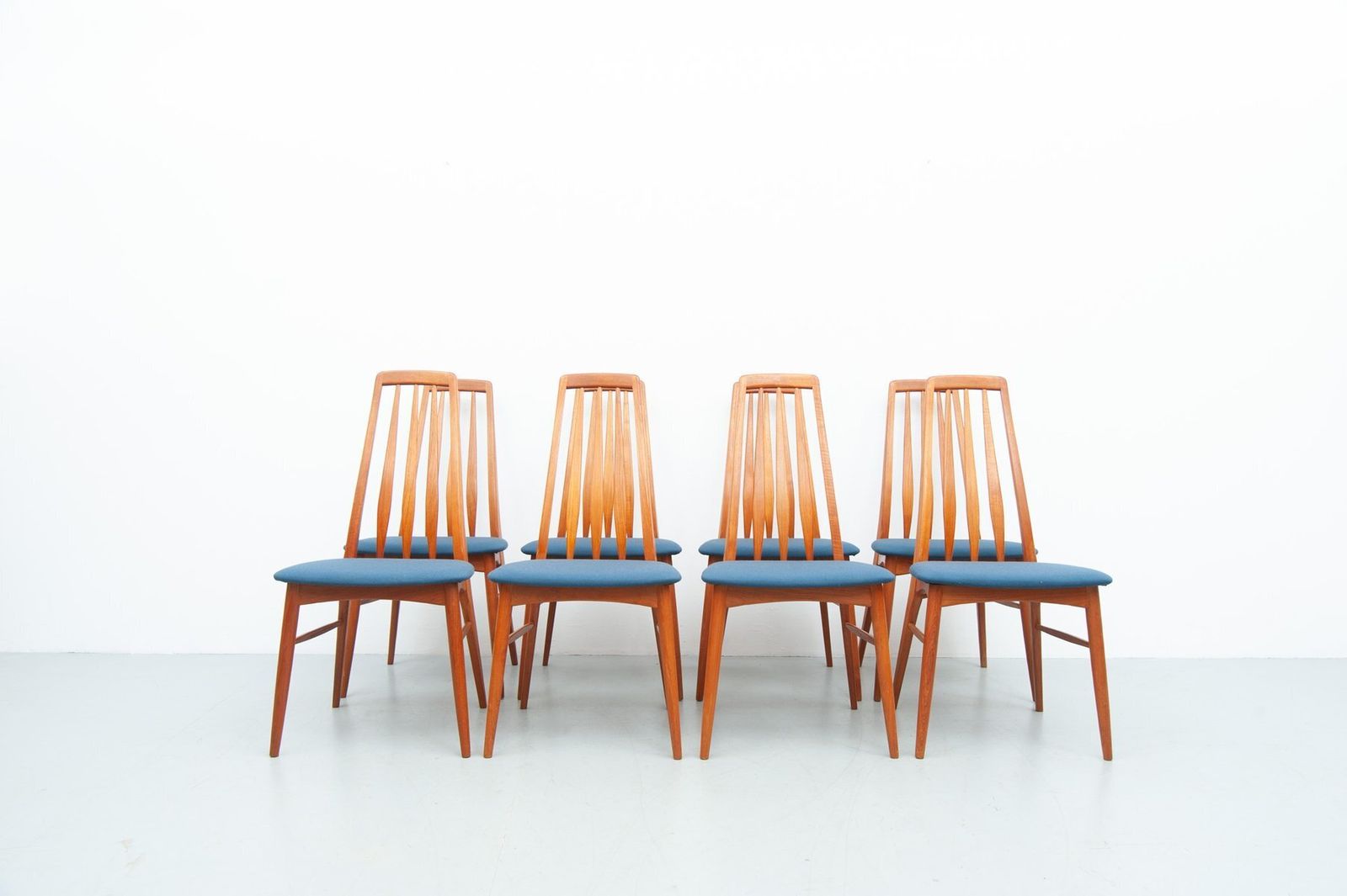 Eva Chairs In Teak By Niels Koefoed For Koefoed Hornslet, 1960s, Set Of 8