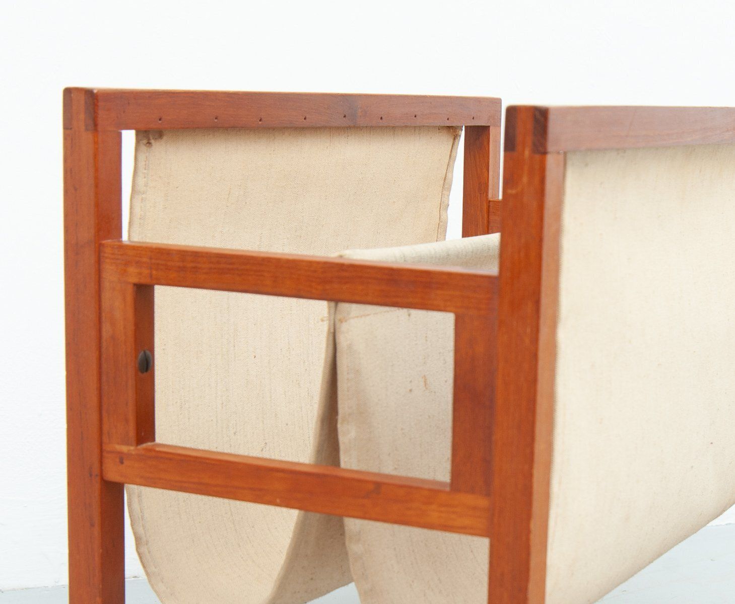 Newspaper Stand In Teak And Linen By Henning Wind Hansen For Sika Møbler, 1960s photo 512.0