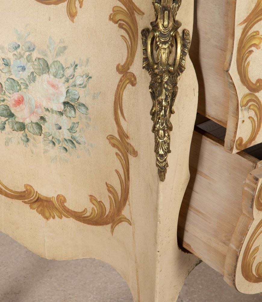 Early 20th Century Hand Painted Louis XV Style Bombe Commode photo 2200.0
