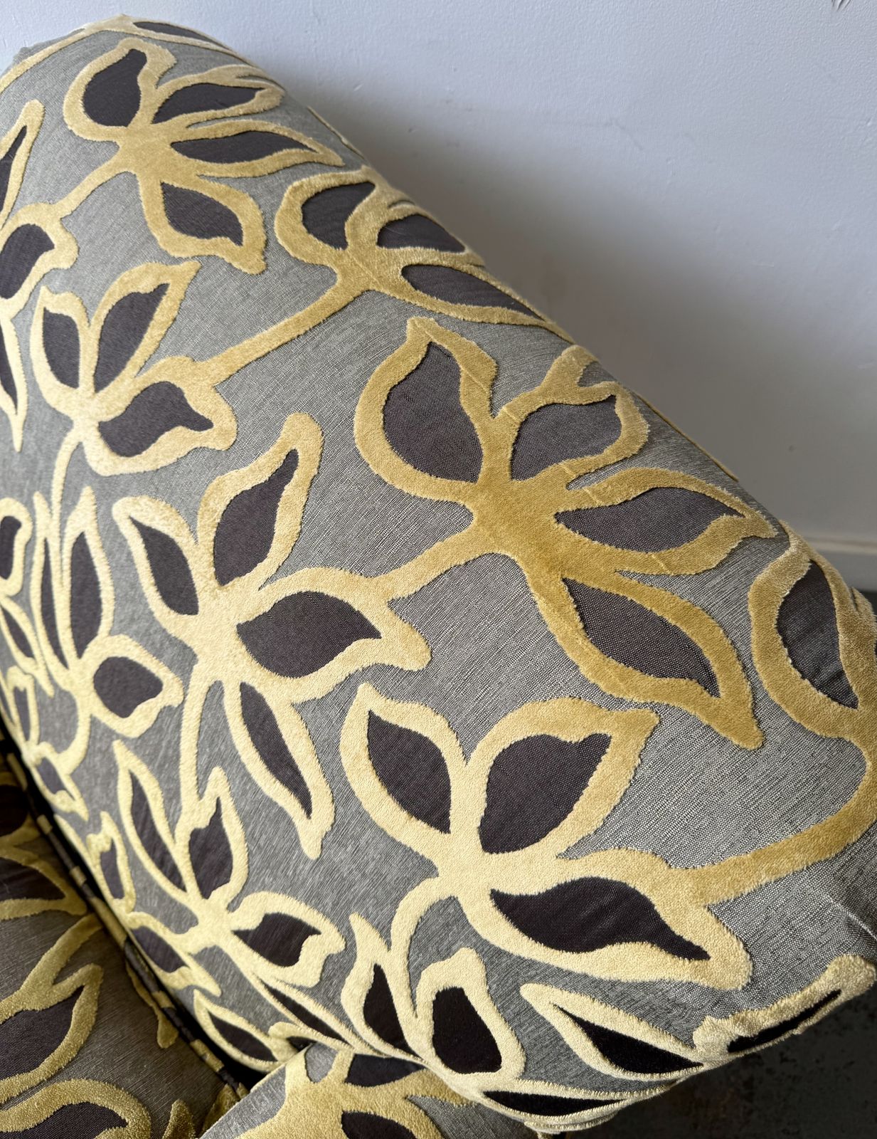 photo vinterior Howard Style Armchair With Yellow Floral Pattern By Century