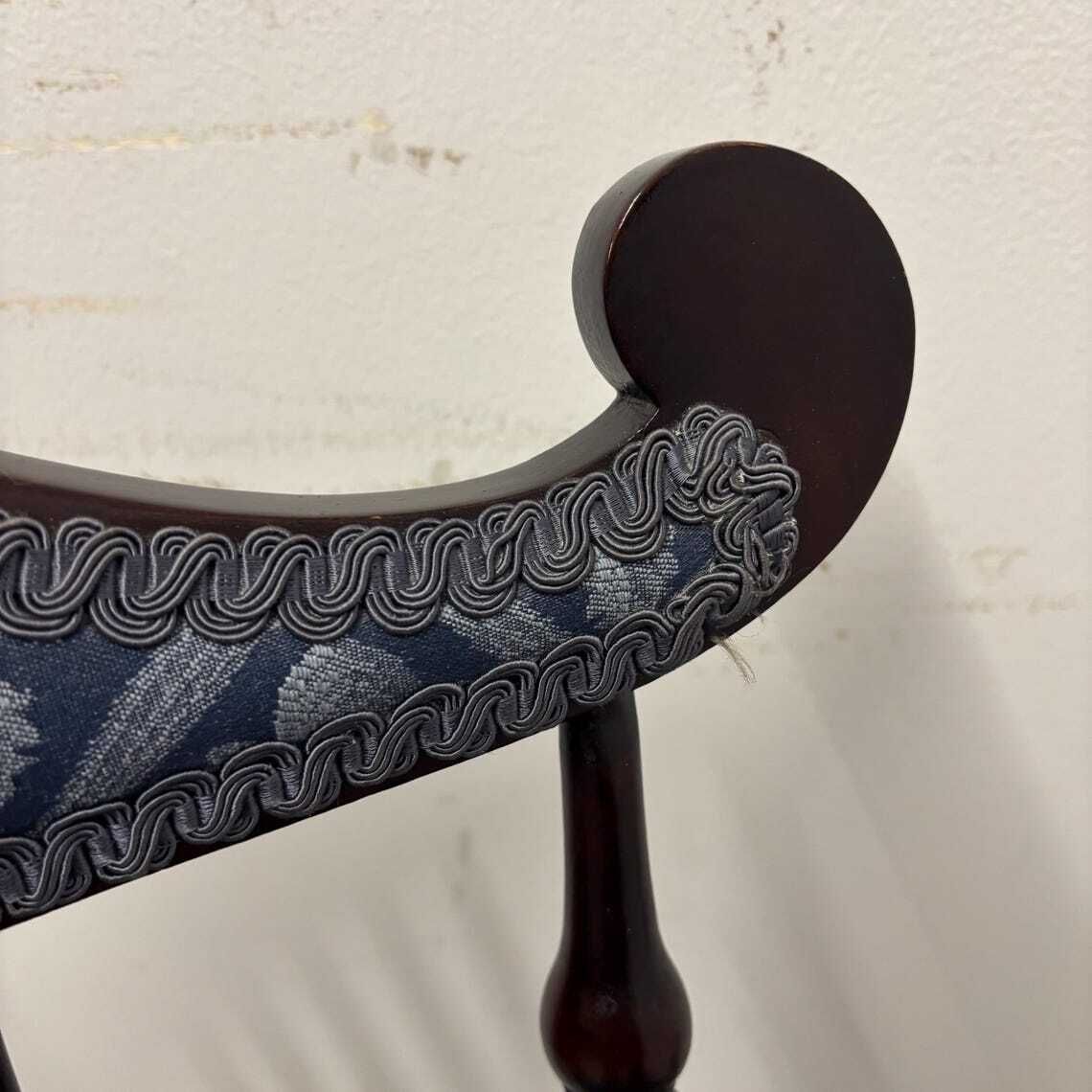 Vintage Wooden Stick Back Chair With Upholstered Seat And Back photo vintage