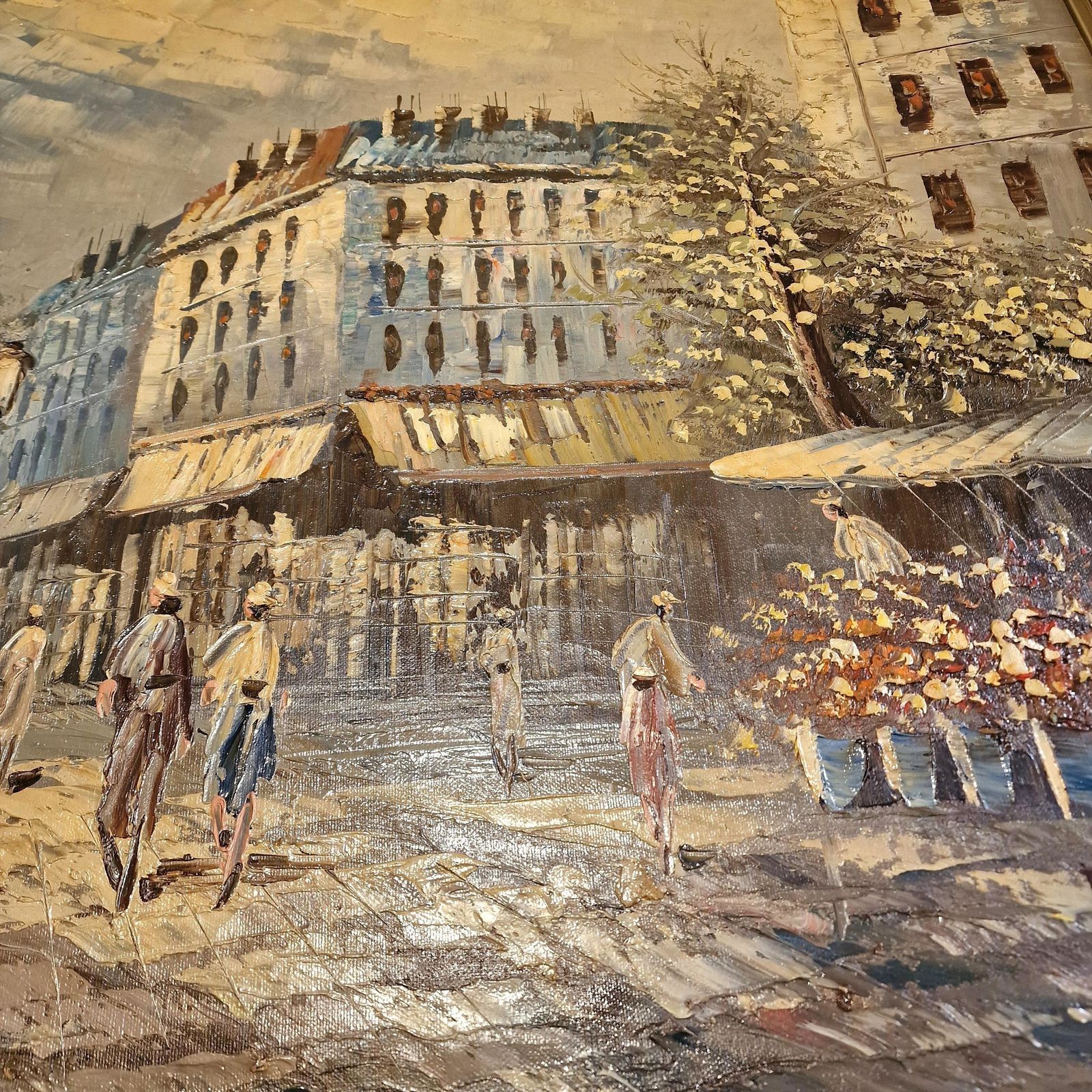 Caroline Burnett, Parisian Street Scene – Oil On Canvas – Signed & Framed photo Art