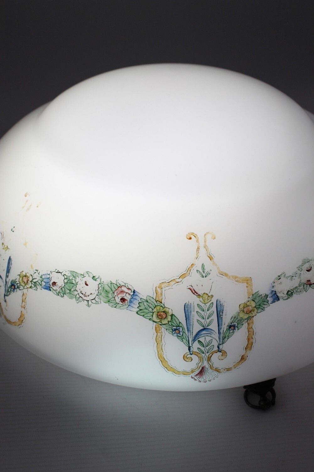 225.0 Neo Classical Painted Glass Plafonnier Light Shade photo