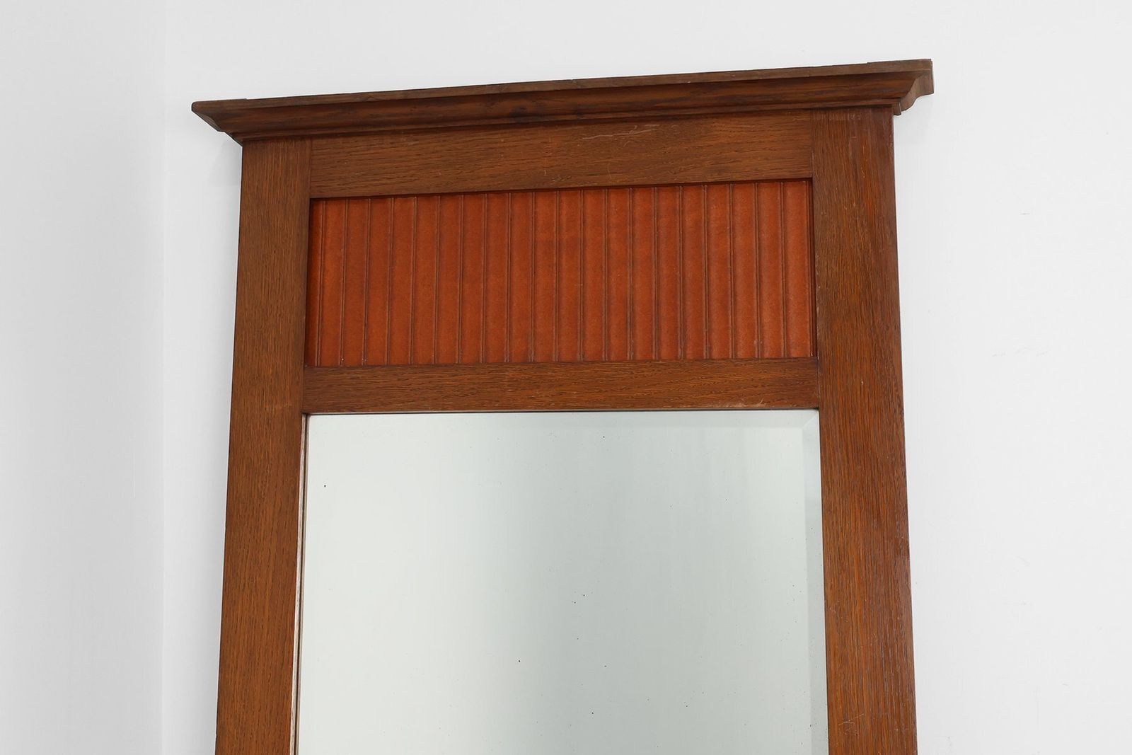 Art Deco French Oak Mirror With Fluted Panel, 1930s photo furniture