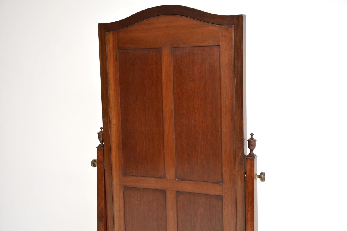 Home Decor Antique Edwardian Inlaid Mahogany Cheval Mirror photo