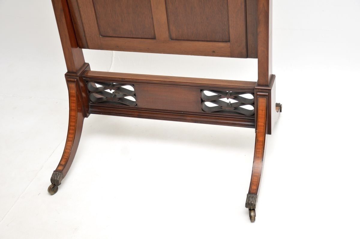 1885.0 Antique Edwardian Inlaid Mahogany Cheval Mirror photo