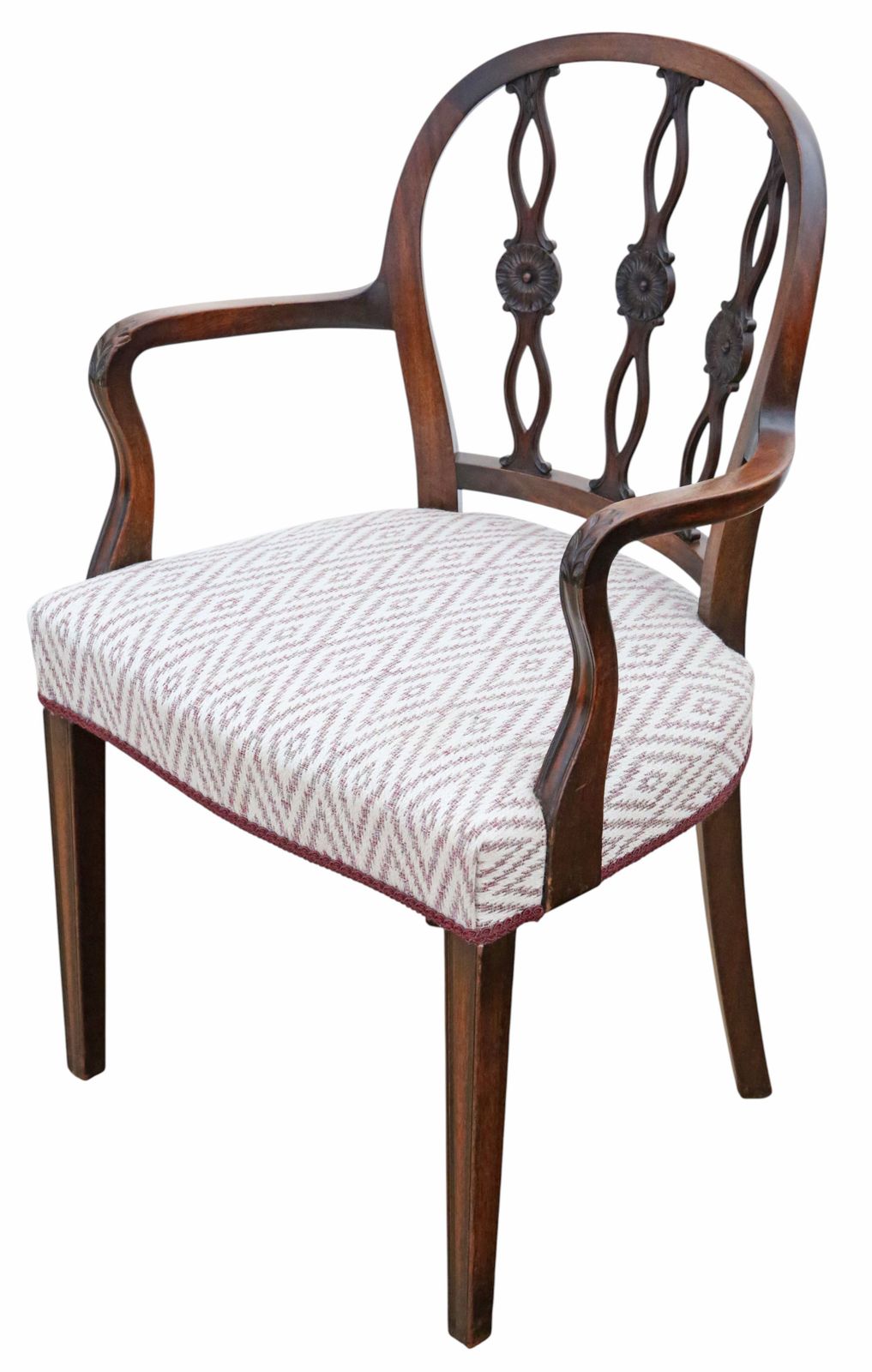 Antique Early 19th Century Mahogany Elbow Chair – Dining, Side, Or Desk Chair, Fine Quality photo furniture