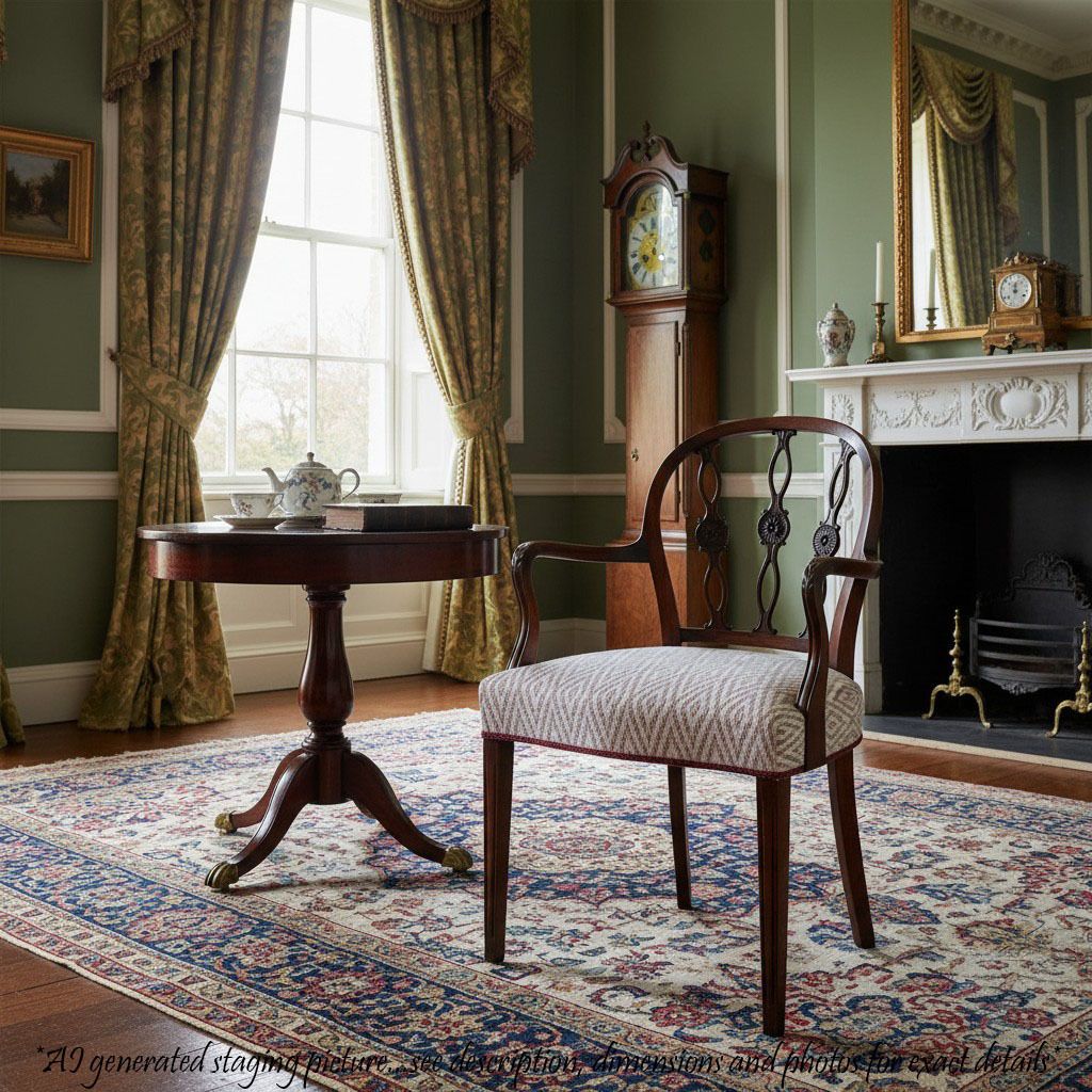 Antique Early 19th Century Mahogany Elbow Chair – Dining, Side, Or Desk Chair, Fine Quality photo for sale