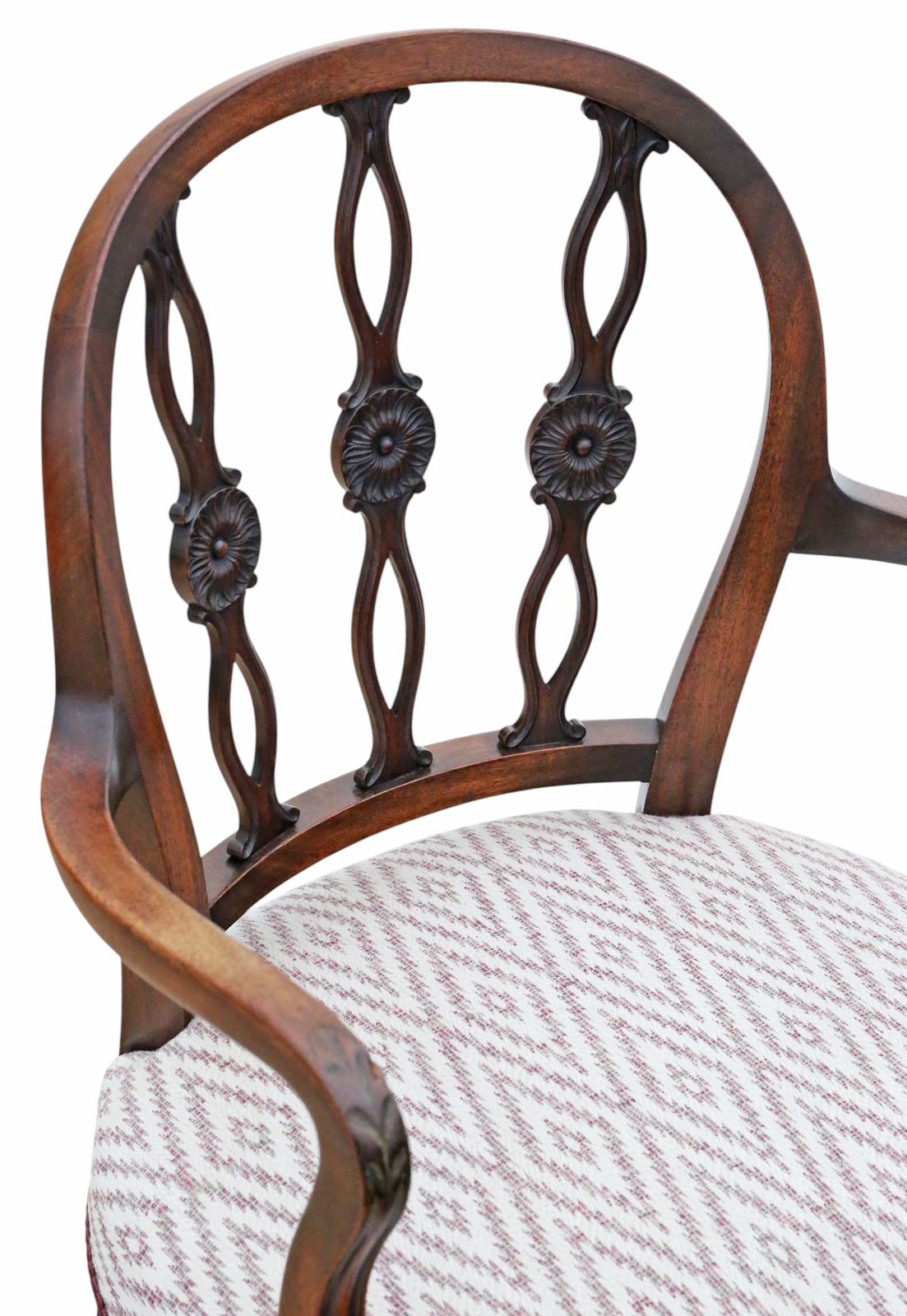 Antique Early 19th Century Mahogany Elbow Chair – Dining, Side, Or Desk Chair, Fine Quality photo vinterior