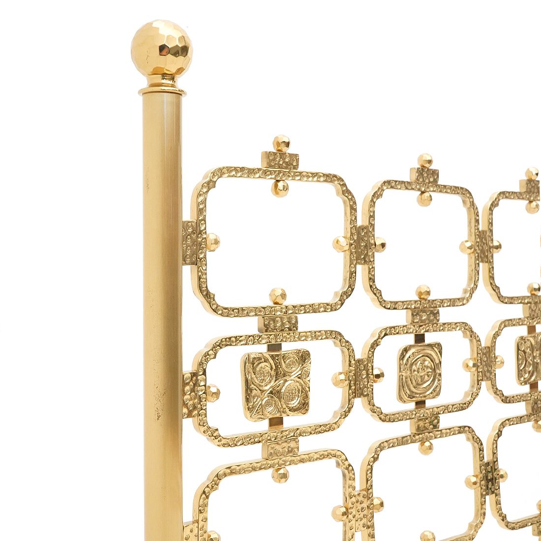 Furniture Brass Headboard By Luciano Frigerio, 1970s photo