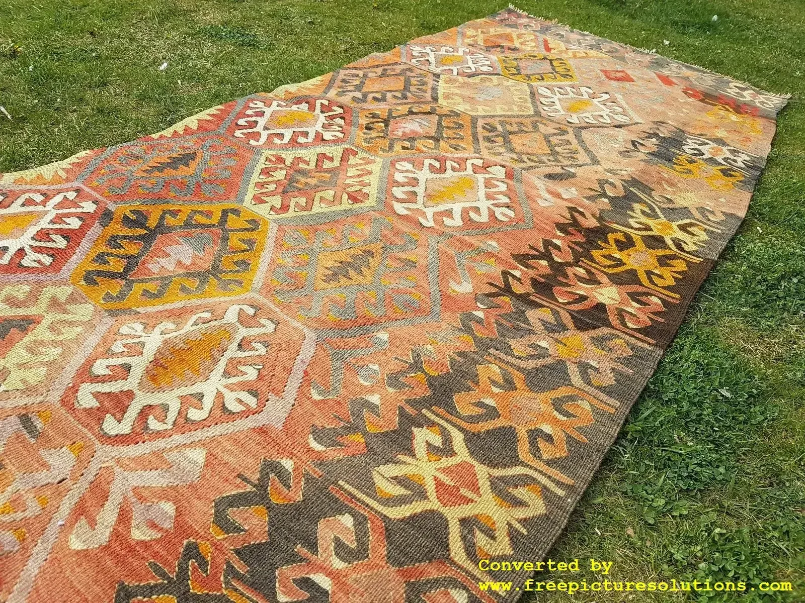 1970s Vintage Turkish Kilim Runner   3′ × 8′12″ photo 460.0