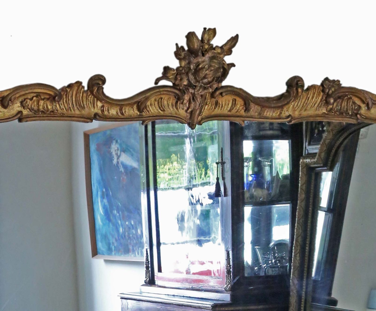 Antique Very Large 19th Century Gilt Floor Overmantle Wall Mirror   High Quality photo vintage